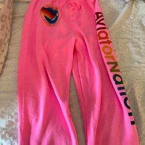 Hot Pink Aviator Nation Sweatpants